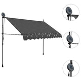 Manual Retractable Awning with LED 250 cm Anthracite - Side View