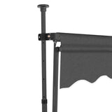 Manual Retractable Awning with LED 250 cm Anthracite - Top-Down View