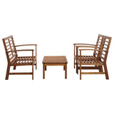 4 Piece Garden Lounge Set Solid Acacia Wood - Front View