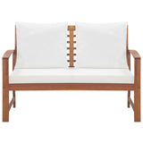 4 Piece Garden Lounge Set with Cushions Solid Acacia Wood - Low Angle