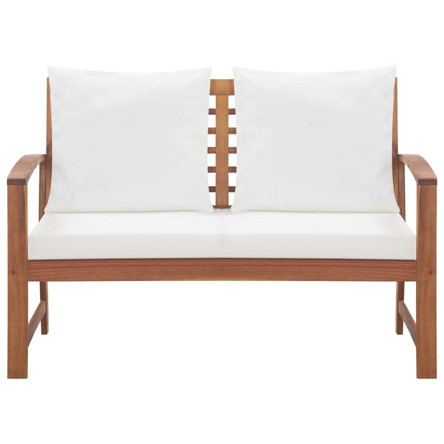 4 Piece Garden Lounge Set with Cushions Solid Acacia Wood