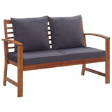 4 Piece Garden Lounge Set with Cushions Solid Acacia Wood - Rear View