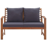 4 Piece Garden Lounge Set with Cushions Solid Acacia Wood - Close-Up Angle