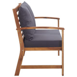 4 Piece Garden Lounge Set with Cushions Solid Acacia Wood - Low Angle