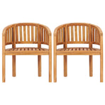 Banana Chairs 2 pcs Solid Teak Wood