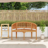 Banana Bench 120 cm Solid Teak Wood - Side View