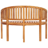 Banana Bench 120 cm Solid Teak Wood - Rear View