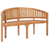 Banana Bench 151 cm Solid Teak Wood - Front View