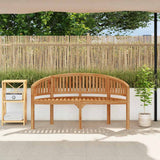 Banana Bench 151 cm Solid Teak Wood - Side View
