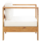 Garden Chair with Cushion Cream Solid Acacia Wood - Top-Down View