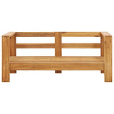 Garden Sofa with Cushion 140 cm Solid Acacia Wood Cream White - Rear View