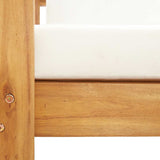 Garden Sofa with Cushion 140 cm Solid Acacia Wood Cream White - Close-Up Angle