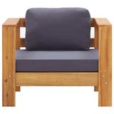 Garden Sofa Chair with Cushion Dark Grey Solid Acacia Wood