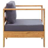 Garden Sofa Chair with Cushion Dark Grey Solid Acacia Wood - Top-Down View