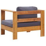 Garden Sofa Chair with Cushion Dark Grey Solid Acacia Wood - 45-Degree Angle