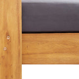 Garden Sofa Chair with Cushion Dark Grey Solid Acacia Wood - Rear View