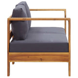 Garden Sofa Bench with Cushions 140 cm Solid Acacia Wood Grey - Top-Down View