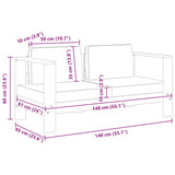 Garden Sofa Bench with Cushions 140 cm Solid Acacia Wood Grey - Low Angle