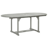 Garden Table Grey 200x100x75 cm Solid Acacia Wood - Front View