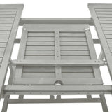 Garden Table Grey 200x100x75 cm Solid Acacia Wood - Rear View