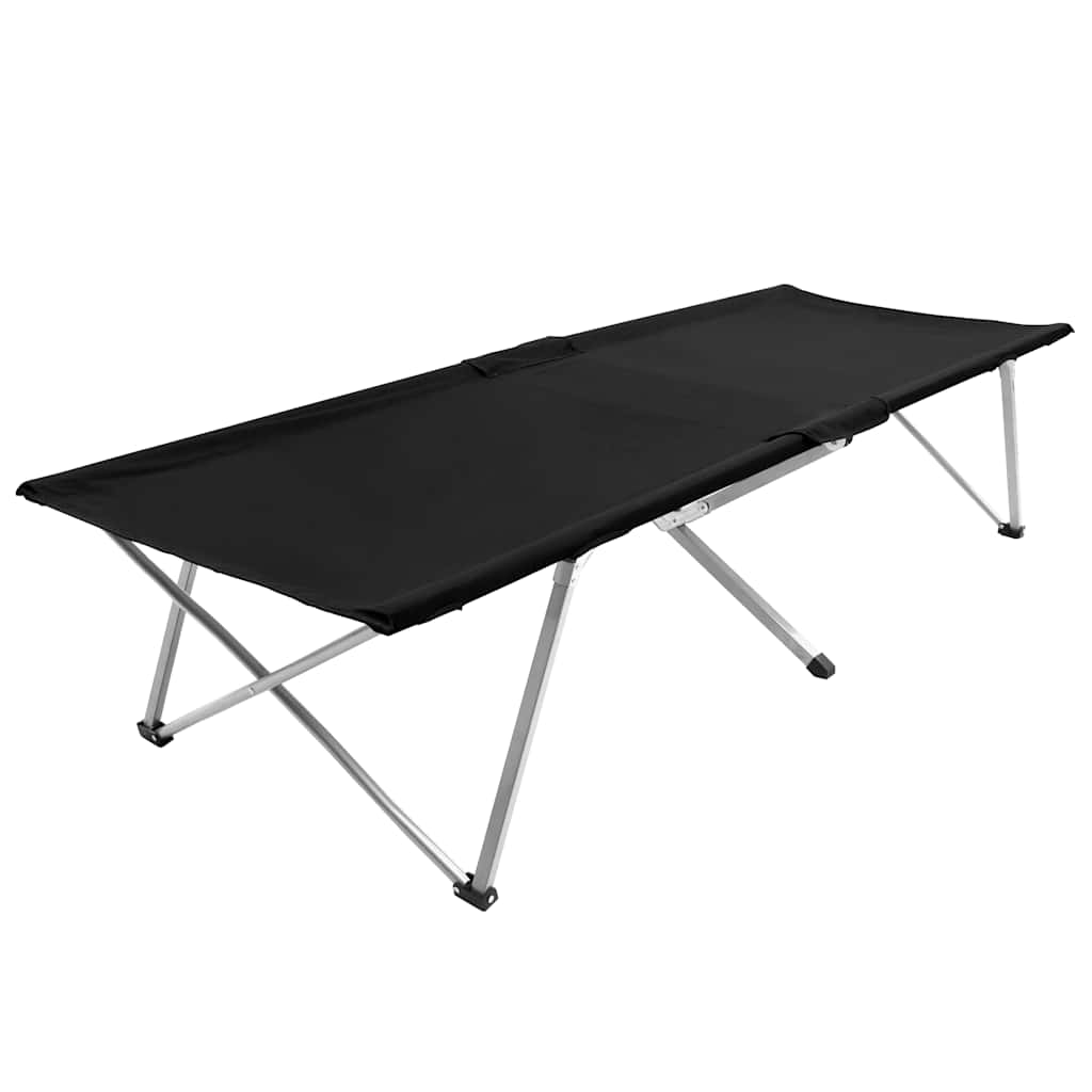 Camping Bed 206x75x45 cm XXL Black