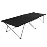Camping Bed 206x75x45 cm XXL Black