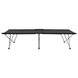 Camping Bed 206x75x45 cm XXL Black - Side View