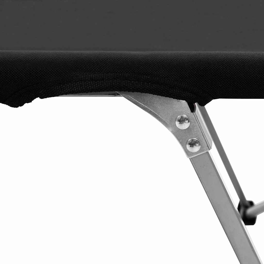 Camping Bed 206x75x45 cm XXL Black