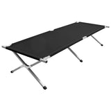 Camping Bed 210x80x48 cm XXL Black