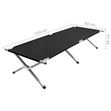 Camping Bed 210x80x48 cm XXL Black