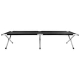 Camping Bed 210x80x48 cm XXL Black - Side View