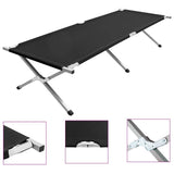 Camping Bed 210x80x48 cm XXL Black