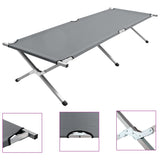 Camping Bed 210x80x48 cm XXL Grey - Top-Down View