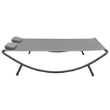 Outdoor Lounge Bed Fabric Anthracite - Side View