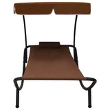 Outdoor Lounge Bed with Canopy & Pillow Brown - Top-Down View