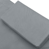 Outdoor Lounge Bed with Canopy & Pillow Grey - Rear View