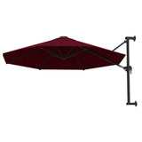 Wall-Mounted Garden Parasol with Metal Pole 300 cm Burgundy - Side View