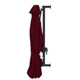 Wall-Mounted Garden Parasol with Metal Pole 300 cm Burgundy - 45-Degree Angle