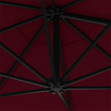 Wall-Mounted Garden Parasol with Metal Pole 300 cm Burgundy