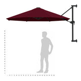 Wall-Mounted Garden Parasol with Metal Pole 300 cm Burgundy - Extra Image