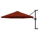 Wall-Mounted Garden Parasol with Metal Pole 300 cm Terracotta