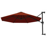 Wall-Mounted Garden Parasol with Metal Pole 300 cm Terracotta - Side View