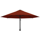 Wall-Mounted Garden Parasol with Metal Pole 300 cm Terracotta - Top-Down View