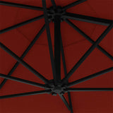 Wall-Mounted Garden Parasol with Metal Pole 300 cm Terracotta - Close-Up Angle