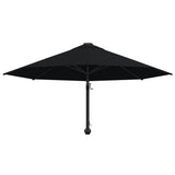 Wall-Mounted Garden Parasol with Metal Pole 300 cm Black - Top-Down View