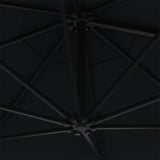 Wall-Mounted Garden Parasol with Metal Pole 300 cm Black