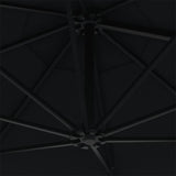 Wall-Mounted Garden Parasol with Metal Pole 300 cm Black - Close-Up Angle