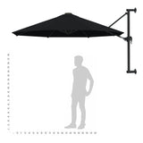 Wall-Mounted Garden Parasol with Metal Pole 300 cm Black - Extra Image