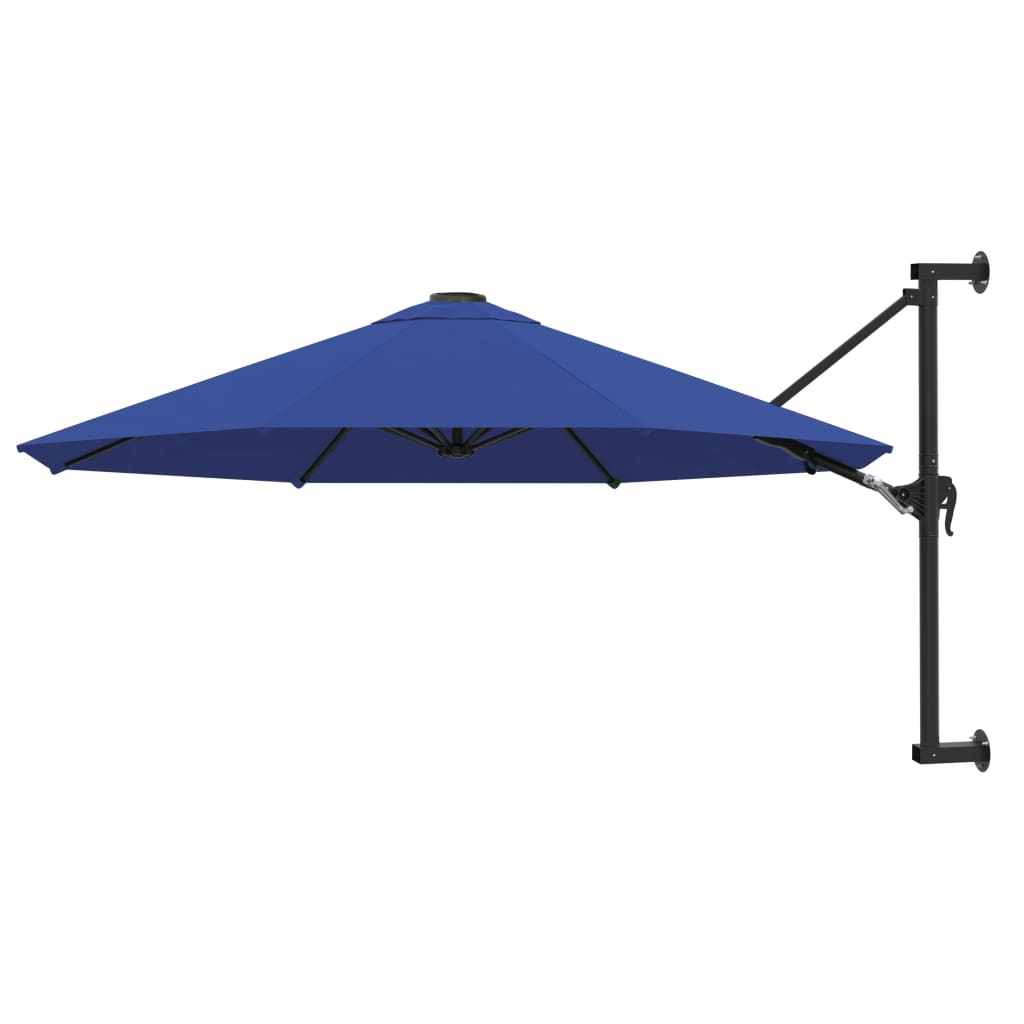 Wall-Mounted Garden Parasol with Metal Pole 300 cm Blue