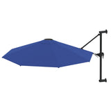 Wall-Mounted Garden Parasol with Metal Pole 300 cm Blue